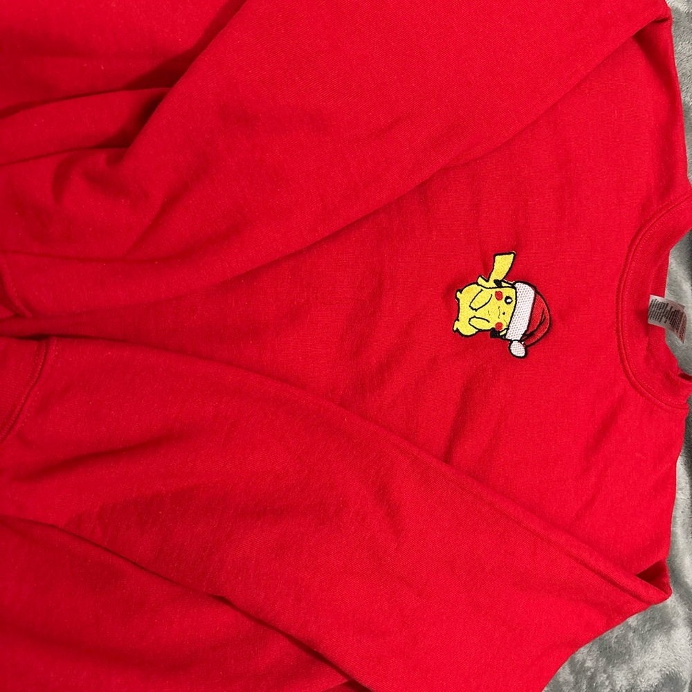 Gildan Red Kids Sweatshirt with Pikachu Design